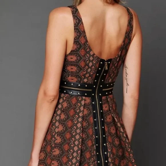 Free People Santa Anna Leather Trim dress - Picture 2 of 6
